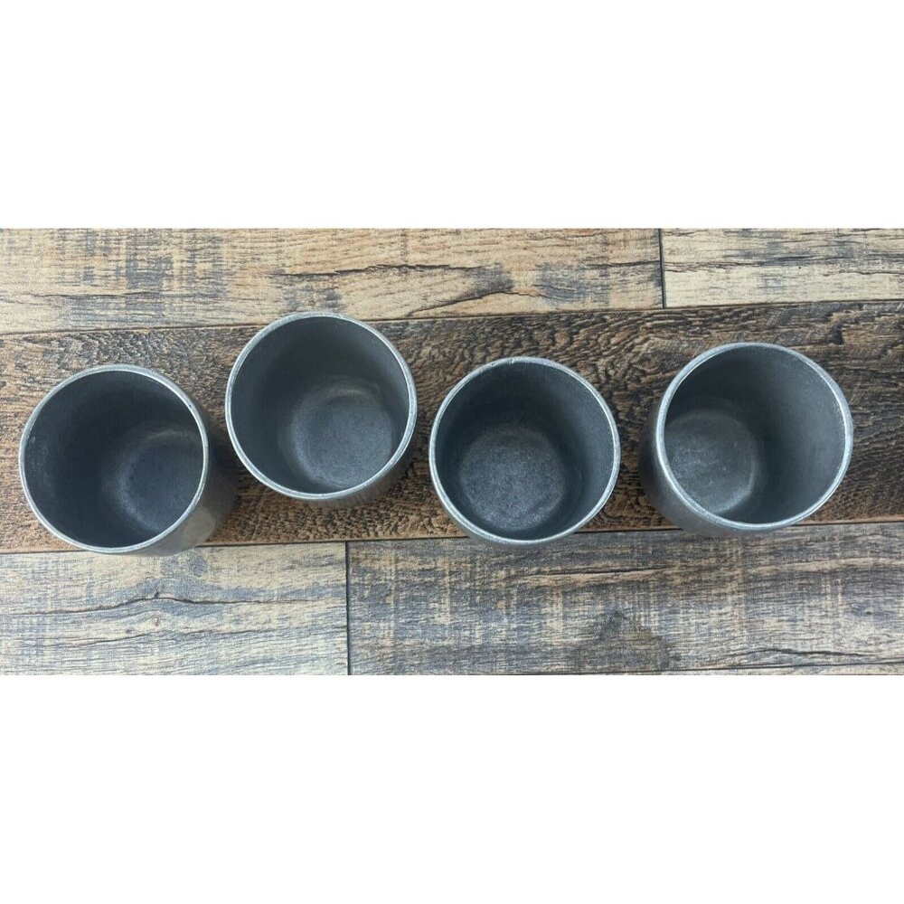 Vintage Carson Freeport PA Pennsylvania Pewter Creamer & 4 Pewter Cups Lot - Picture 4 of 14